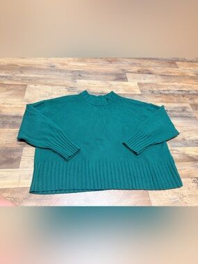 GAP Forest Green Mock Neck Sweater Women’s XXL Soft Ribbed Hem Cozy Pullover